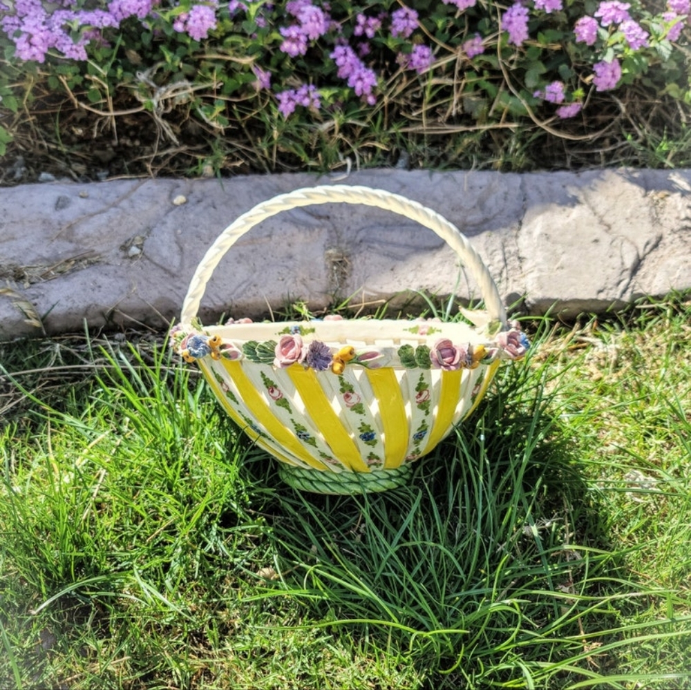 Italian Ceramic Spring/Easter Basket